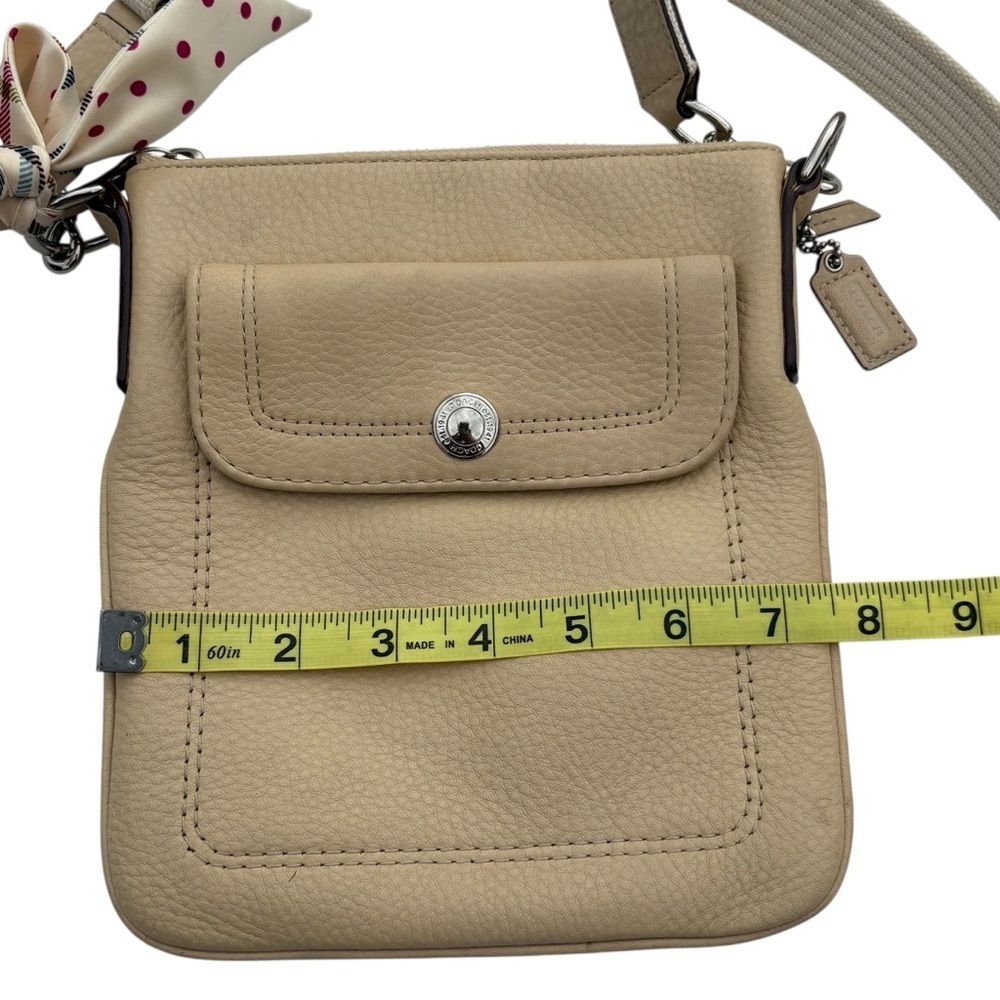 Coach Cream Pebbles Leather Crossbody Bag Adjustable Strap Purse - Picture 9 of 11